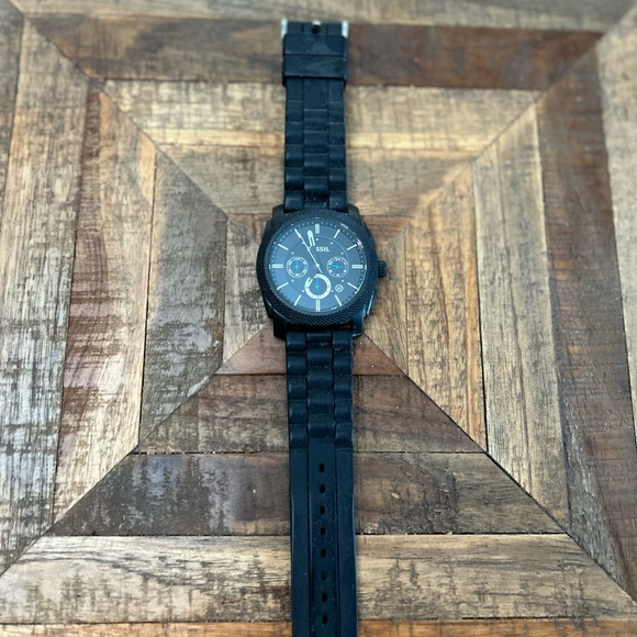 FOSSIL - men’s ‘Machine chronography black silicone watch’ - Picture 5 of 6